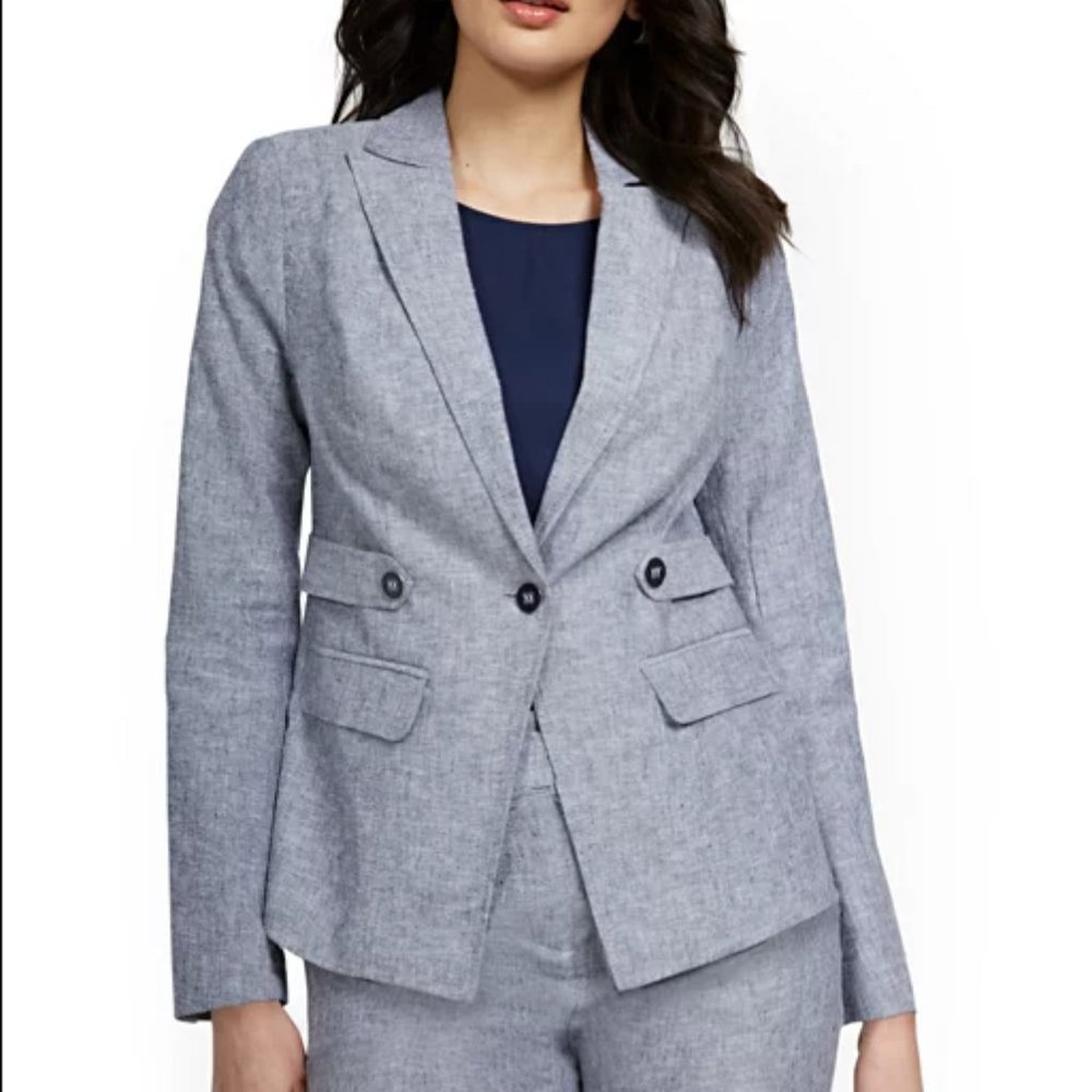 ny&co new york and company linen blazer grey